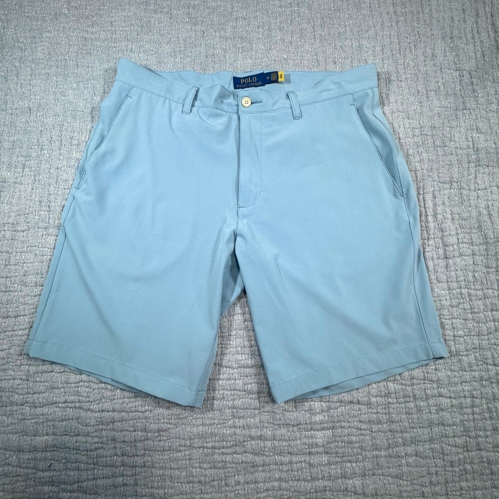 EUC Polo Ralph Lauren Men's Performance 32"x9" Golf Shorts Blue Stretch Wicking